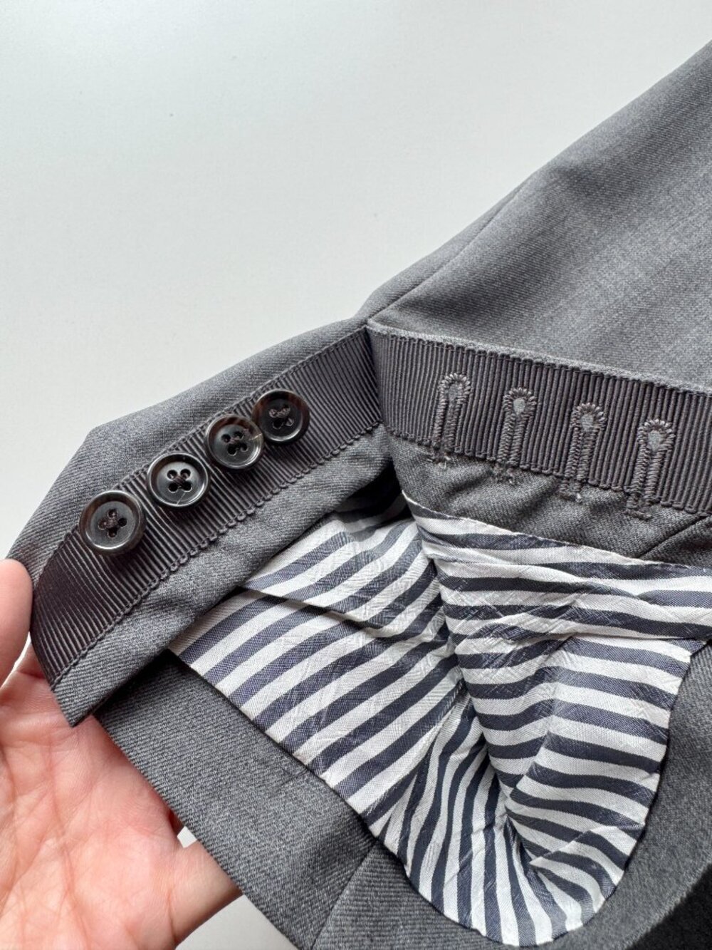 THOM BROWNE Grey 100% Wool Classic Twill 2 Piece Suit, Size 2/M - Picture 6 of 16